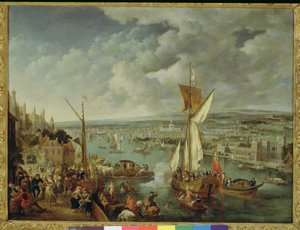 A View of London (olja på koppar)